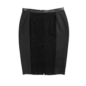 Calvin Klein Pencil Skirt Black Scuba Boucle Contrast Skirt Sz 4 NWT